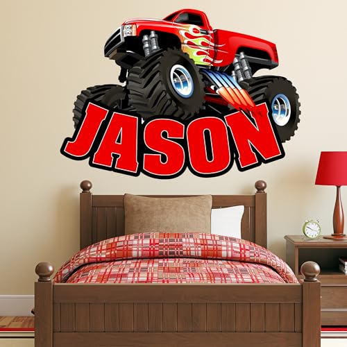 Vinilo Decorativo Personalizable Monster Truck para Pared miniatura 1