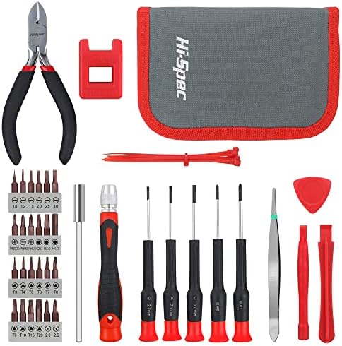 Hi-Spec 38pc Electronics Repair & Opening Tool Kit Set for Laptops, Phones, Devices, Computer & Gaming Accessories. Precision Small Screwdrivers with Pry Tools