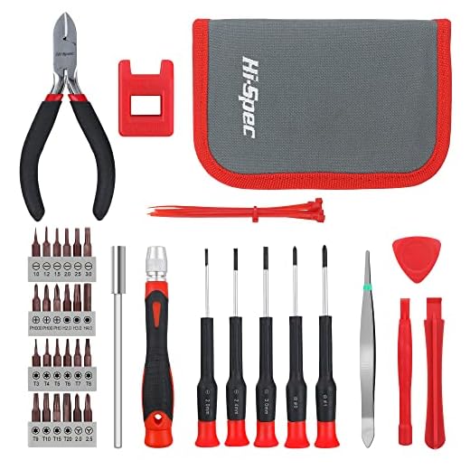 Hi-Spec 38 Piece Electronics Repair & Opening Tool Kit Set. Pry Bars, Precision Screwdrivers & More Essentials for Computers & Laptops, Consoles & Gadgets