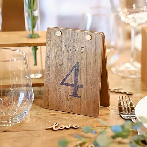 Ginger Ray Rustic Wooden Tent Table Numbers Cover