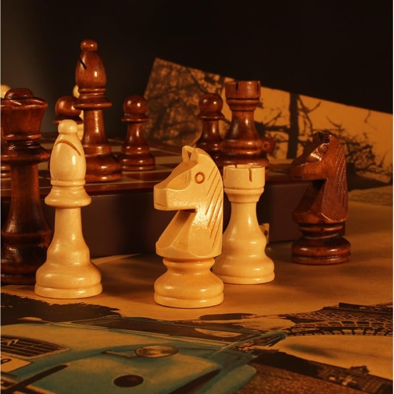 Scacchi magnetico in legno per adulti e bambini, scacchiera