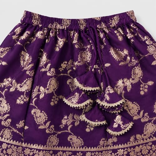 Image of The Magic Wand Lehenga Choli Set with Dupatta for Girls Kids Floral Printed Lace Embelished Chaniya Choli, Perfect for Wedding Occasions & Festivals