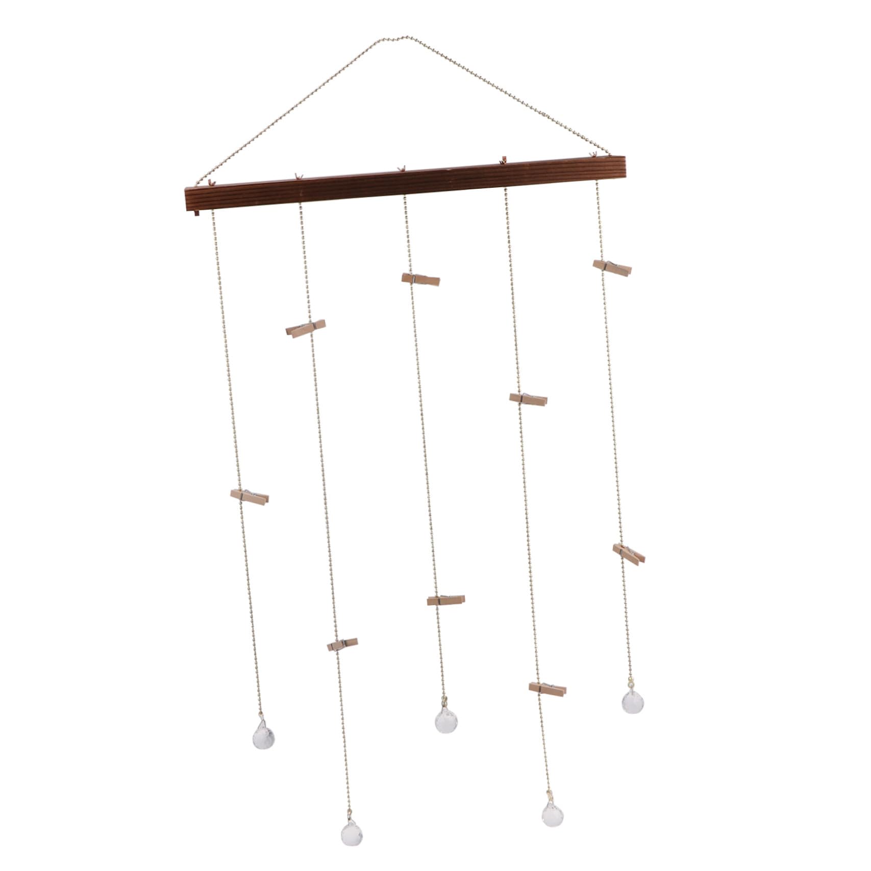 Amosfun Colgador de Fotos de Pared con 20 Clips de Madera Marrón