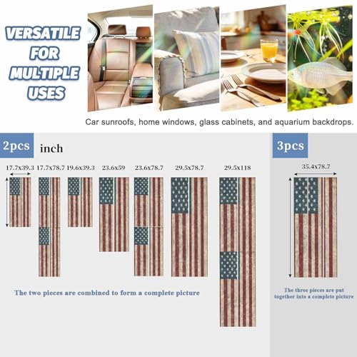 Película decorativa de ventana bandera USA 2 piezas 17.7"x78.7" miniatura 5