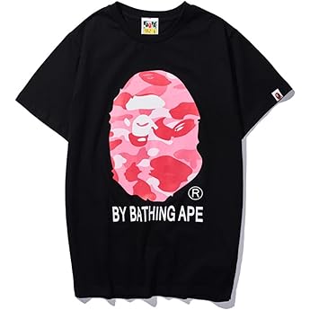 24SS Pair Fashion Hip-Hop Top Bap Pure Cotton Double Yarn Men and Women Casual Sports Short Sleeve T-Shirt