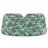 Parasol Coche Delantero Sharks Green Camouflage Camou Cubierta De Parabrisas Protección UV Cocheparasoles Plegable Parasolparabrisas para SUV Furgonetas Camión S