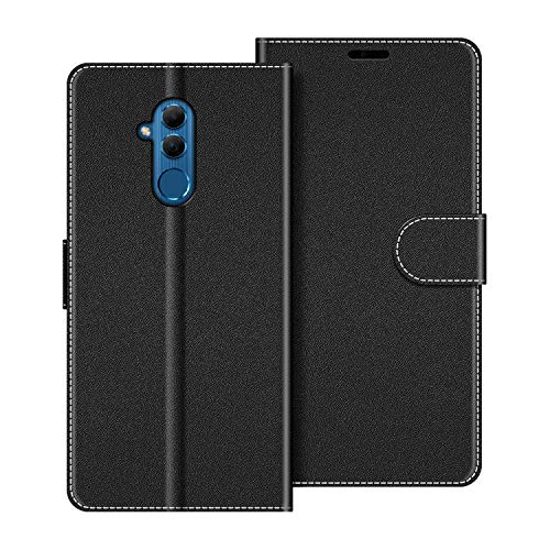 COODIO Huawei Mate 20 Lite Case, Huawei Mate20 Lite Phone Case, Huawei Mate 20 Lite Wallet Case, Magnetic Flip Leather Case for Huawei Mate 20 Lite Phone Cover, Black