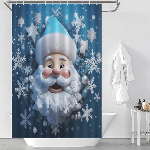 Rideau de douche Père Noël 122x183cm en polyester imperméable - 2