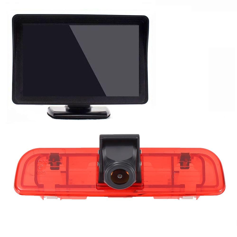 HD 170 ° luce freno retromarcia angolo telecamera posteriore regolabile ricambio per Fiat Qubo Fiorino 225 limousine Kombi/Punto/Schragheck 199/Citroen Nemo/Peugeot Bipper AA Tepee (telecamera +