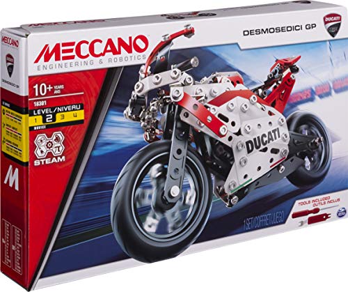 51PPbXjcHlL MECCANO - DUCATI MOTO GP - Superbe Réplique Moto Ducati GP - Coffret Inventions Avec 350 Pièces Et 2 outils - Jeu de Construction - 6044539 - Jouet Enfant 10 Ans et +