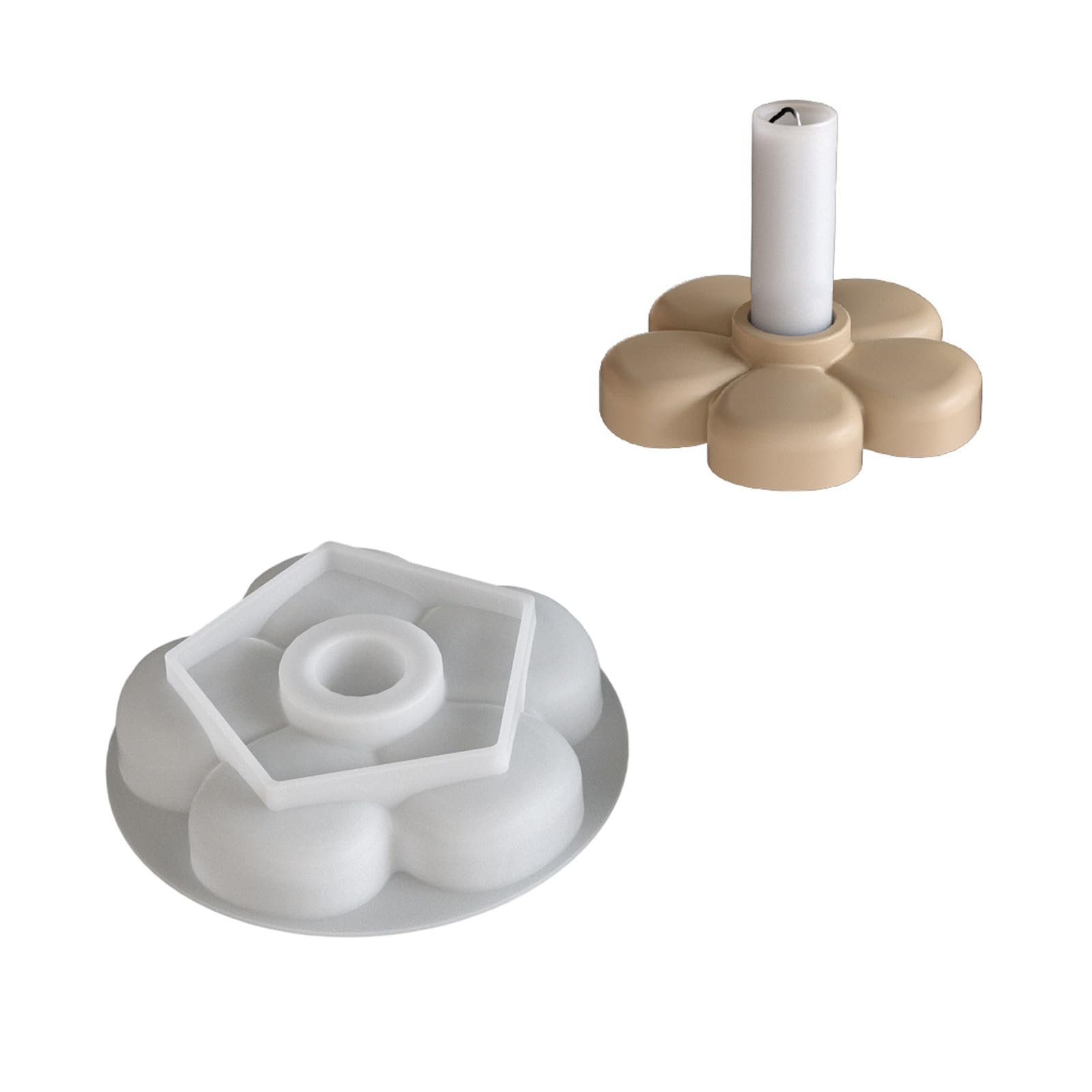 NEWFT Craft Candle Bracket Flower Shape Crafting Unique Candle Holder for Home and Table Decorating