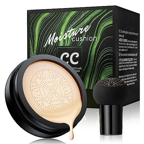 Ursoulney Mushroom Head Air Cushion CC Cream - Tattoo Cover up BB Cream Face Makeup Foundation, Moisturizing Concealer Brighten Long-Lasting, Even Skin Tone for All Skin Types (Ivory) Ursoulney Mushroom Head Air Cushion CC Cream - Tattoo Cover up BB Cream Face Makeup Foundation, Moisturizing Concealer Brighten Long-Lasting, Even Skin Tone for All Skin Types (Ivory)