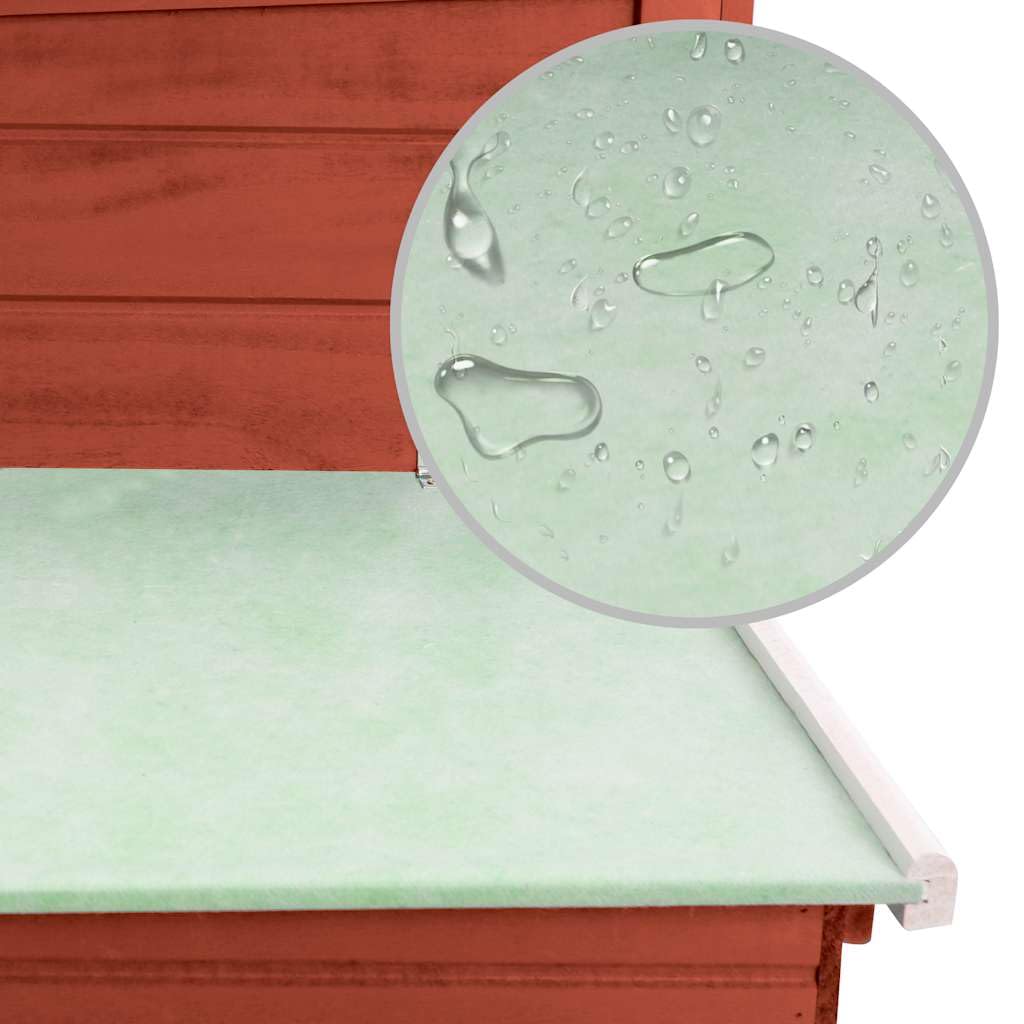 Gallinero exterior de madera de pino con techo verde impermeable, jaula de gallinas de madera roja, pajarera, rampa de acceso, bandeja deslizante y jaula de huevos