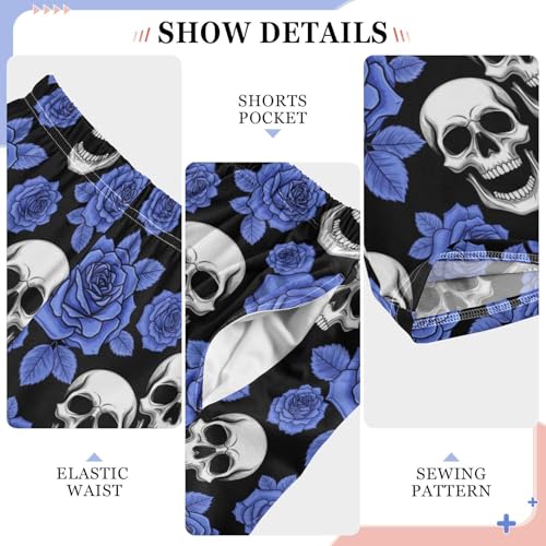 J JOYSAY Skull Purple Flowers Pajamas Pants Soft Long Pajama Bottoms Lounge Sleep Pants Size S-XL4