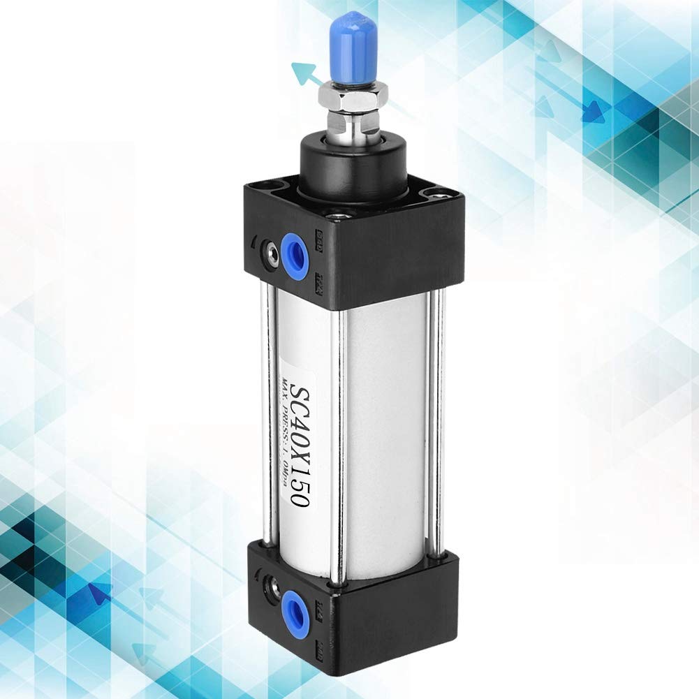 Air Cylinder, SC40 Air Pneumatic Cylinder Double Acting, 25mm, 50mm, 75mm, 100mm, 125mm, 150mm, 175mm, 200mm Stroke Air Cylinder Double Action (optional stroke)(SC40X150) — Amazon image 7