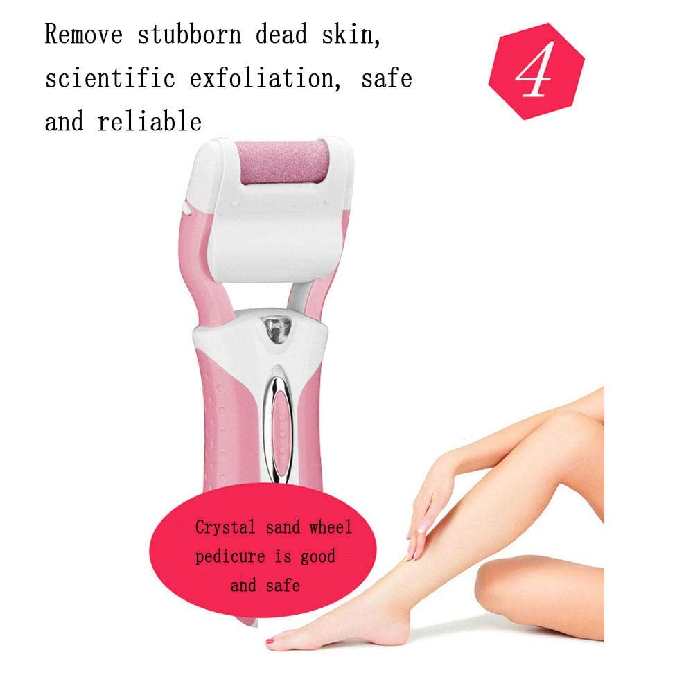 Lima per Piedi Elettrico Rimozione del Callo Elettrico, 3 in 1 Ricaricabile con Luce a LED Pedicure Elettrico Epilatore Depilazione Pedicure Strumenti per la Cura dei Piedi-Rosa