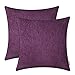 BRAWARM Set di 2 federe per cuscini in ciniglia, in ciniglia, colore viola, 50 x 52 cm, morbide e comode federe per divano in ciniglia, per soggiorno e giardino