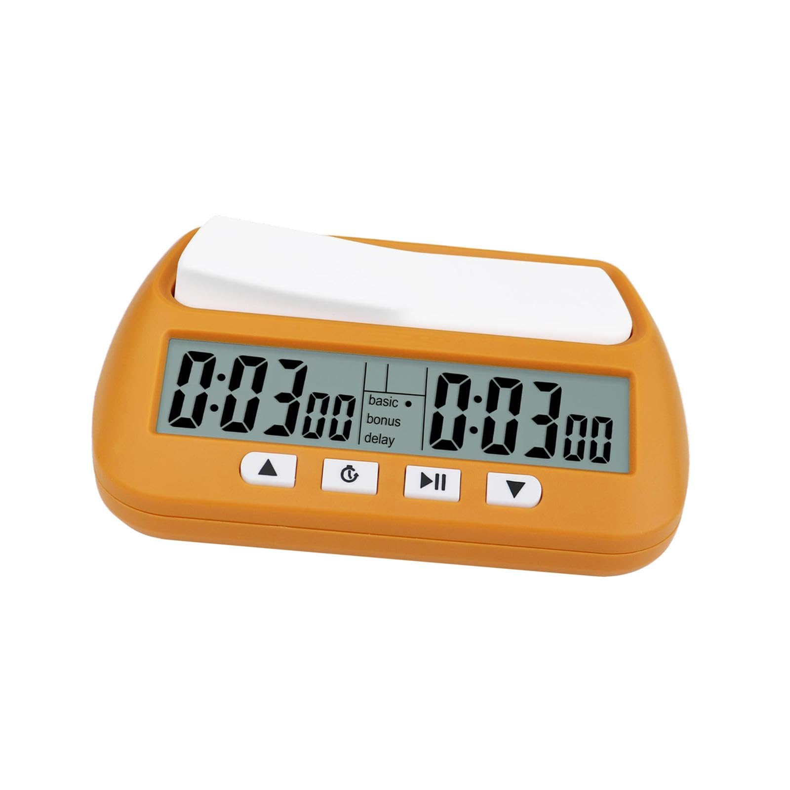Orologio Scacchi Digitale Timer Portatile da Tavolo con Funzione di Allarme E Memoria Realizzato in Materiale Adatto per Allenamento, Giallo