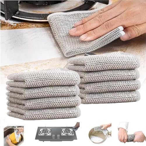 PUNZONE Multipurpose Wire Dishwashing Rags, Stainless Steel Wet and Dry Non-Scratch Wire Dishcloth for Washing Dishes Sinks Counters Easy Rinsing Machine Washable (Pack of 3) (B0CYH86928) Amazon Price History, Amazon Price Tracker