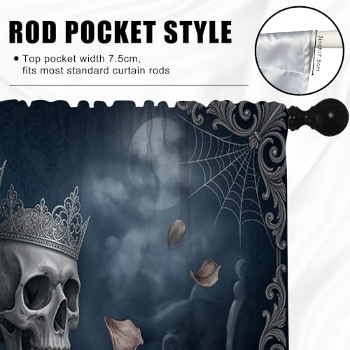 Rideaux gothiques Halloween noirs 106x114 cm pour petite cuisine