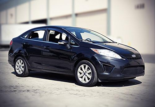 WellVisors Window Visors Wind Deflectors Compatible with Ford 2011-2019 Fiesta Sedan with Black Trim Rain Guards 3-847FD004