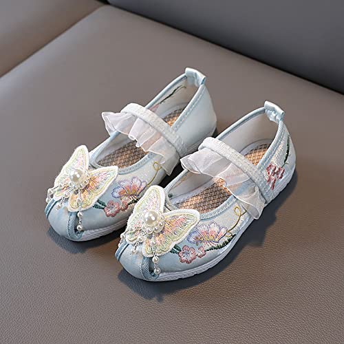 Kids Children Performance Shoes for Girls Flat Bottomed Embroidered Sandals Fashionable Antique Costume2