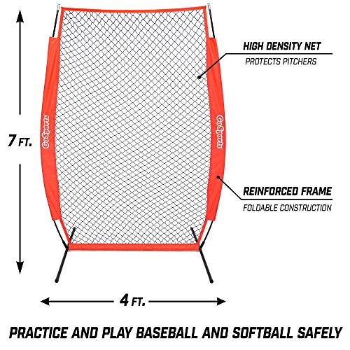 Gosports 7 Ft X 4 Ft I Screen - Baseball & Softball Pitcher Protection Net, Must-Have For Safe Training, Red #TOP3