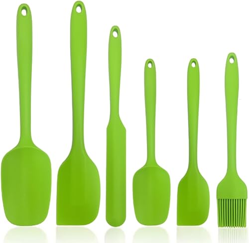 Lolifun Juego de espátulas de silicona sin costuras verdes, antiadherentes, resistentes al calor, utensilios de cocina de grado alimenticio, juego disponible en Yaxa Colombia