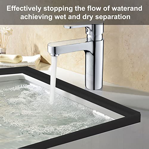Self Adhesive Shower Threshold Water Dam Shower Stopper Barrier,Collapsible Shower Water Dam Shower Barrier,Dry And Wet Separation For Bathroom,Water Retaining Strip With Sealing Tool (Black/67Inch) #TOP6