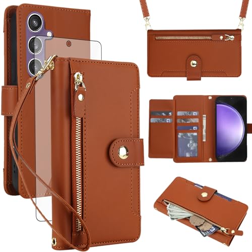 Étui portefeuille Samsung Galaxy S23 FE 5G fermeture éclair et porte-carte