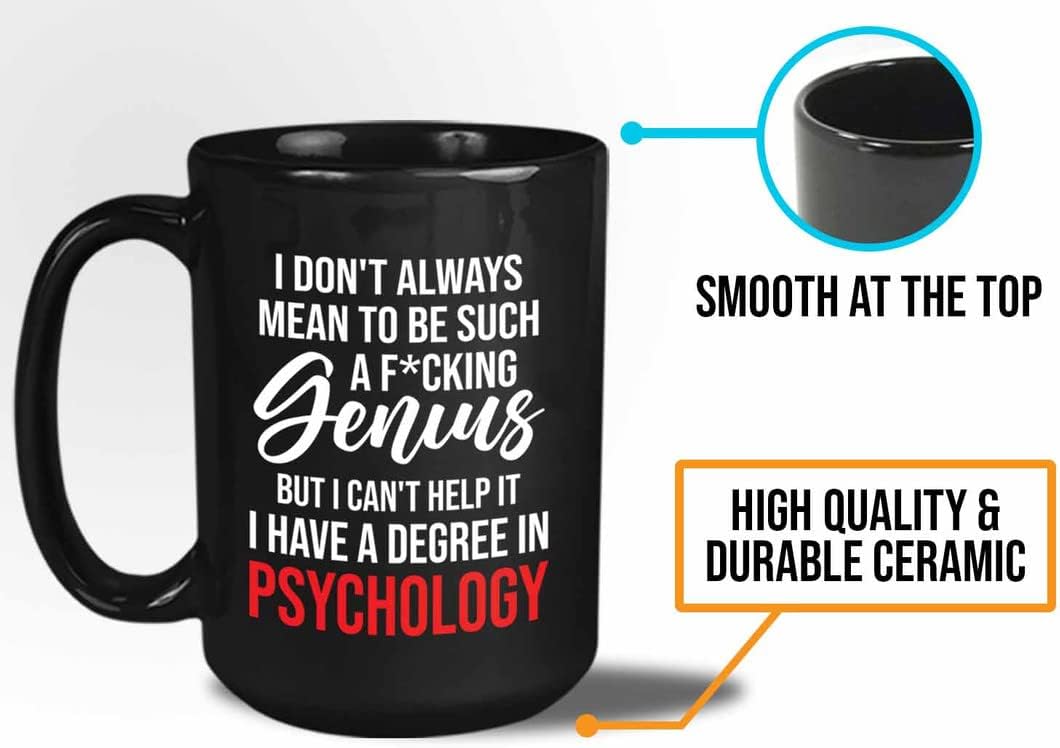 Bubble Hugs Psychologist Coffee Mug 15oz Black - Genius Psychology - Therapist Behavior Analyst Community Office Mental Sarcastic Psychologist Health