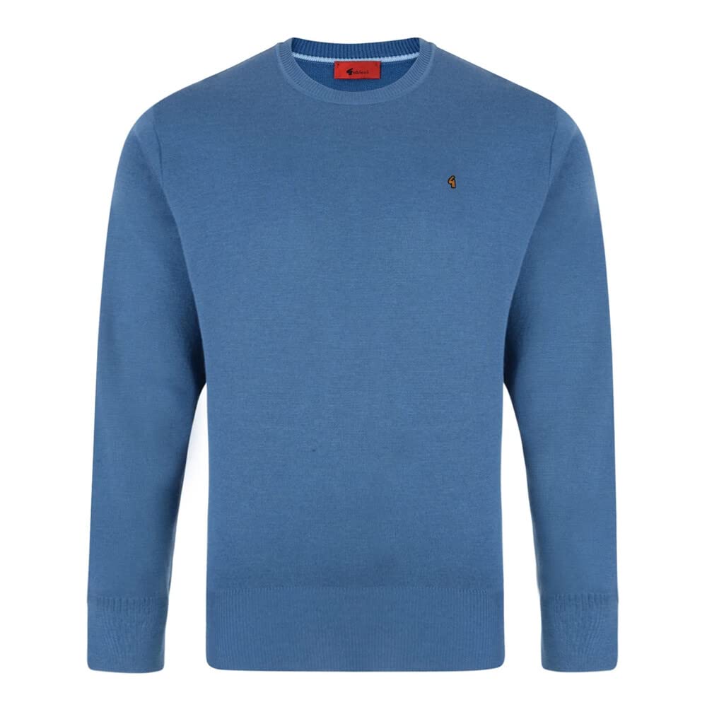 Gabicci Plain Crew Neck Sweater (Medium, Denim)