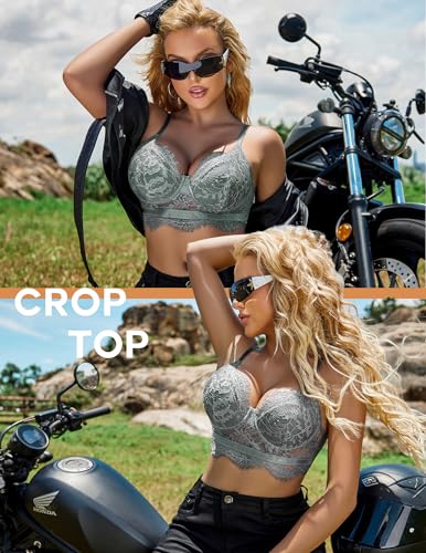 Image of Avidlove Lace Bralettes for Women Y2k Strap Bustier Cami Top V Neck Camisole Lingerie