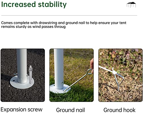 10X20 Carports Heavy Duty Car Port Waterproof Car Tent Metal Carport Party Tent With 6 Steel Legs,White #TOP1