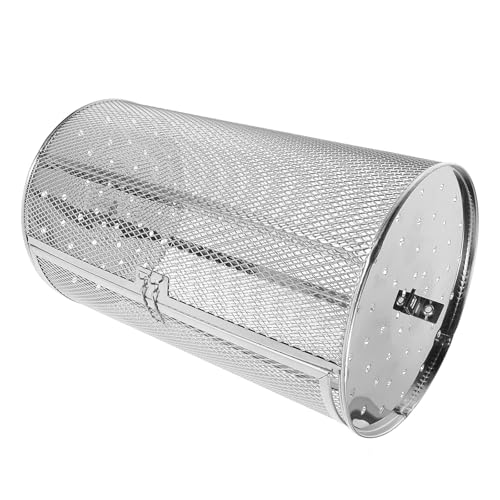 GATHINESS Cesta para Horno Giratoria de Acero Inoxidable 180x300 Mm Jaula para Asar Maní y Castañas, Herramienta para Parrilla de Barbacoa y Accesorios para Freidora de Aire