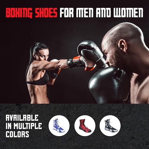 Image of Ringside Apex Elite Boxing Shoes - Synthetic Leather High-Top Ankle Shoes for Men and Women, Boxing, Wrestling, Workout, Training, Competition, (2-13)