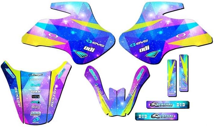 All Years KDX 50 Space KADET Galaxy Senge Graphics Complete Kit Compatible with Kawasaki