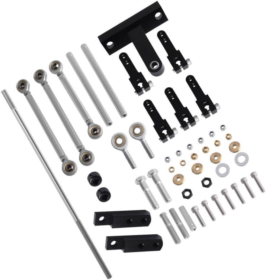 Dual Side Adjustable Carburetor Linkage Kit Compatible With Tunnel Ram Intake Systems
