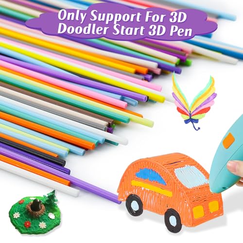 Image of 205Pcs PCL 2.5mm 3D Pen Printer Filament Refill for Start 3D Pen, 25 Colors Total 3075cm, Fit for 3Doodler Start+, Each Length 6 Inch