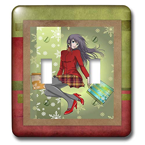 3dRose lsp_31479_2 Anime Christmas Shopper - Interruptor de palanca, multicolor