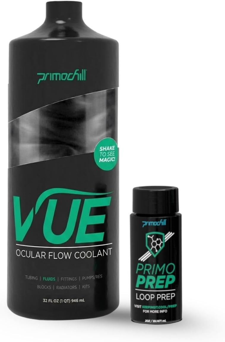 PrimoChill Vue - Computer WaterCooling Coolant, Visual Flow, Solid/Non-Transparent, Full Protection, PrimoPrep Included, Proudly Made in The USA (32oz/.9L) - Gray