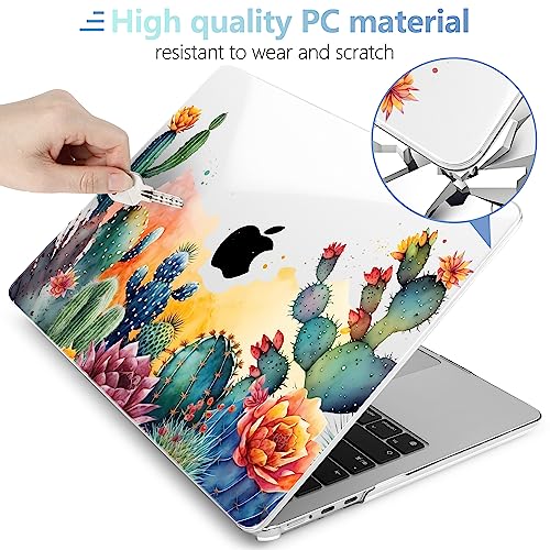 Image of MEEgoodo for M5 /M4 /M3 /M2 MacBook Air 15 inch Case 2026 2025 2024 2023, Case Fit Model (A3448 /A3241 /A3114 /A2941) for MacBook Air 15.3 inch, Tropical Cactus