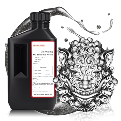 RepRapper Silver MetalShift 3D Printer Resin 1000g