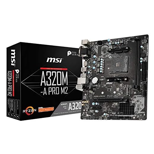 MSI A320M-A PRO M2 moderkort mATX, AM4, DDR4, LAN, USB 3.2 Gen1, M.2, VGA, DVI-D, HDMI, 16M BIOS-ROM, AMD RYZEN 1st, 2:a och 3:e Gen