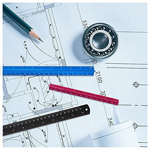 FUTGLOBAL Conjunto de 3 réguas de metal em escala de engenharia de alumínio, réguas de escala arquit