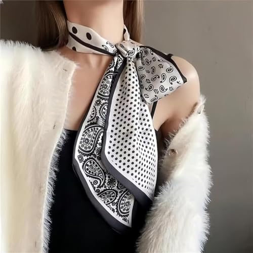 Image of Head Hair Scarf for Women,Silky Long Headscarf Purse Bag Scarfs for Handbag Fashion Satin Neck Scarves Accessories
