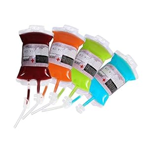 380 ml Halloween-bloeddrinkzak, PVC-drankzak Bloedzak Infuuszak Bloeddonorzak Grappenartikelen Geneeskunde…