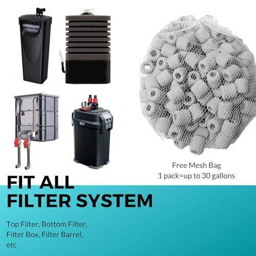 Image of Biological Ceramic Ring Bio Filter Media for Aquarium Fish Tank Nitrifying Bacteria (Grey)