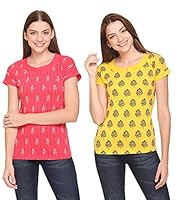 In Love Tops Women (XL)(Pink: :Yellow)