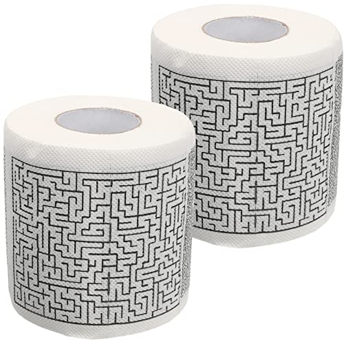 Yardenfun 2 rollos Papel Higiénico de Baño con Diseño Divertido Tisú Resistente y Absorbente sin para Uso Seguro y Práctico